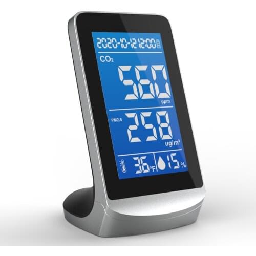 Air Quality Analyzer Digital CO2 PM2.5 Temperature Humidity Detector Monitor Detector Desktop Home Indoor Outdoor Detection Tool