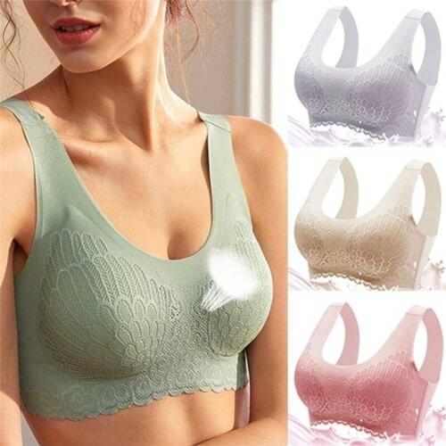 Seamless Bra Women Push Up Underwear Cooling Gathers Shock-proof Pad Female Intimate Fashion Soft Comfortable Bralette
