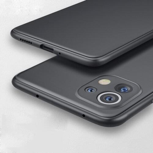 Case for Mi11 Lite 5G Black Matte Shockproof Soft TPU Camera Protection Cover for Xiaomi Mi 11 Ultra Pro Couqe Fundas