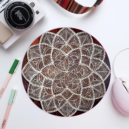 Colorful flowers Computer Mouse Pad Rubber Thickened Cartoon Round Animal Flowers Mouse Pad Macbook Millet Non-slip Mouse Pad