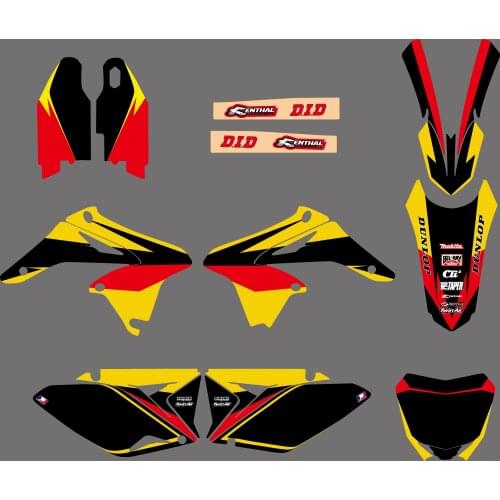 For Suzuki RMZ250 RM-Z RMZ 250 2010-2015 2016 2017 2018 Motorcycle Pit Dirt Bike Team Graphic Background Decal Stickers Kit