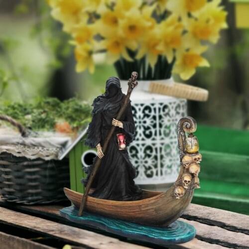 Courtyard Garden Black Man Rowing Boat Statues Bedroom Living Room Decor Outdoor Garden Decoration Sculpture