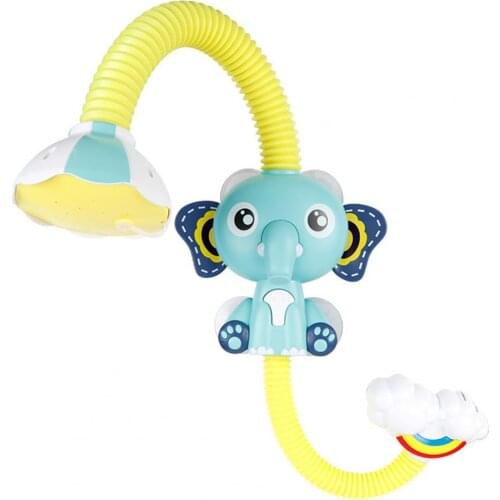 Cute Elephant Shape Children Faucet Shower Electric Water Spray Waterproof Baby Bathroom Interactive Toys For Kids Gift Bath Toy
