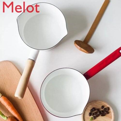 Milk Pot Enamel Pan Enamel Pot Baby Food Pot Electromagnetic Furnace Gas Stove Universal Cute Mini Soup Pot Free Shipping