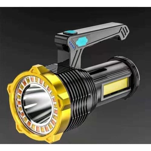 XANES 1200LM 500M LED+COB Torch Flashlight Type-C USB Rechargeable Outdoor Lighting LED Searchlight IPX6 Waterproof Floodlight