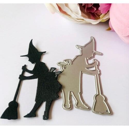 Halloween Witch Broom Metal Cutting Dies Stencil for DIY Scrapbooking Album Decorative Cards Making