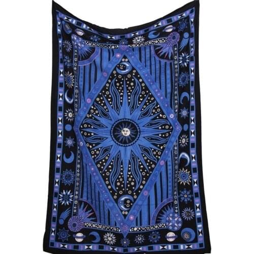 India Tarot Ouija Mandala Tapestry Hippie Psychedelic Tapestry Macrame Wall Hanging Sun Moon Boho Decor Headboard Blanket Picnic