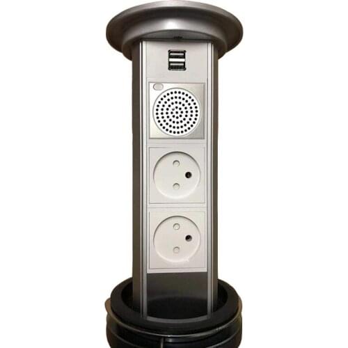 Israel Plug Electrical Automatic Pop Up Lifting Socket with 2 Plug Power,2 USB Charger Ports, Bluetooth Speaker Desktop Socket