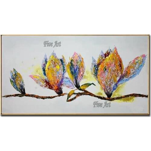 Unframed Colorful Textured Acrylic Flower Oil Painting Real Hand-painted Abstract Wall Decoration Painting Picture Art Cheap