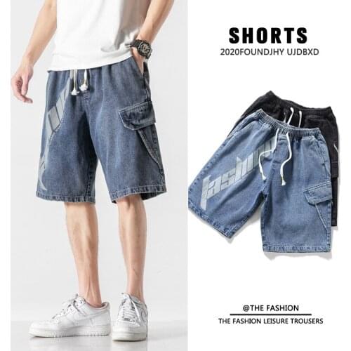 Summer Men Jeans Shorts Fashion Casual Treetwear Hot High Quality Retro Cotton Denim Baggy Pants Harajuku Men Shorts Plus Size
