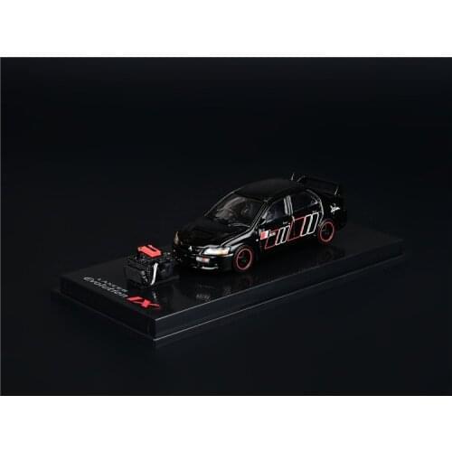 CM Models 1/64 Model Cars Mitsu Lancer EVO IX Black JDM Diecast Supercar Racing Car Gift for Boys Girls Display Case