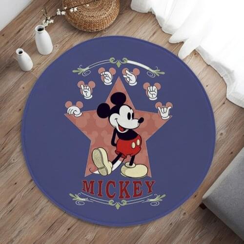 Cartoon Round 120cm Minnie Mickey Baby Play Mat Large Disney Rug Floor Mat Baby Activity Gym Rugs for Boys Bedroom