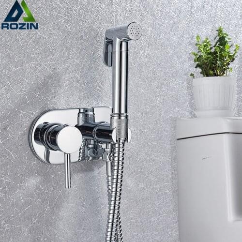 Wall Mounted toilet hand bidet faucet bathroom bidet shower sprayer brass Hot and Cold Water Toilet hand held bidet sprayer kit