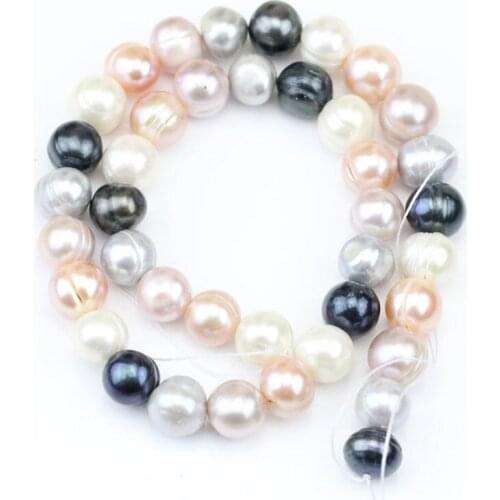 Wholesale Loose Pearl Jewellery,38cm AA 9-10mm Multi Color Near Round Potato Freshwater Pearl Jewelry