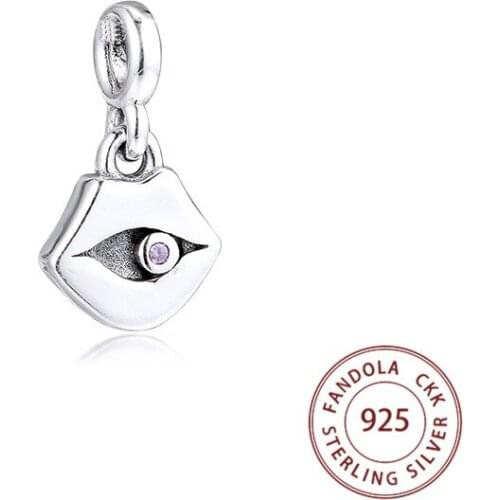 Authentic 925 Sterling Silver My Lips Dangle Charms Small Hole Beads for Jewelry Making Fits Original Me Bracelet Argent Kralen