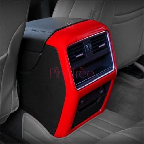 Car Interior Armrest Rear Seat Air Condition AC Vent Outlet Cover Trim For Porsche Cayenne 2018 2019 Car Styling Accessories