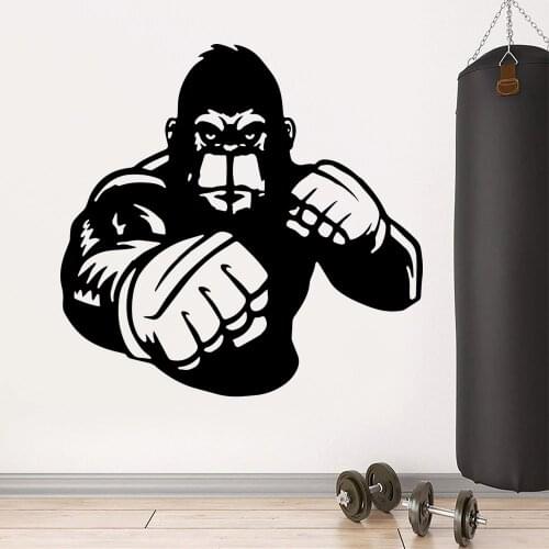 Romantic Gorilla Room Decoration Boxing Orangutan Wall Sticker Vinyl Art Deisgn Wall Decals Kids Boys Children Bedroom DecorXL40
