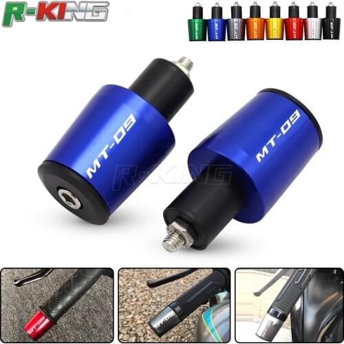 7/8'' 22MM Handlebar Grips Handle Bar Cap End Plugs For YAMAHA MT09 MT-09 FJ-09 FZ-09 2014 2015