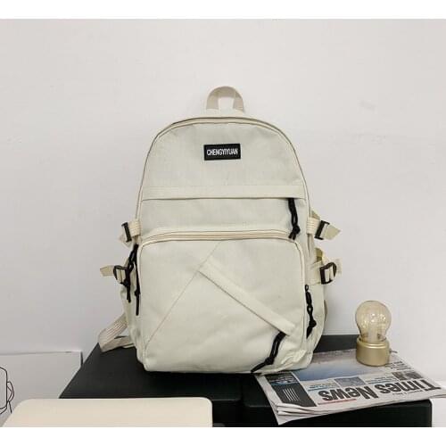 Backpack For Men And Women 2021 New Trendy Nylon Solid Color Campus Couple College Students Bookbag Leisure Travel Bag