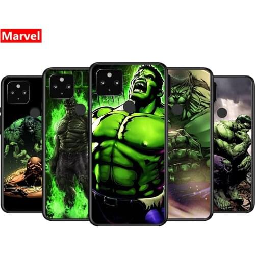 Marvel Avengers Super Hero Hulk For Google Pixel 5 4A 5G 4 XL Soft Shell TPU Silicone Black Cover Phone Case