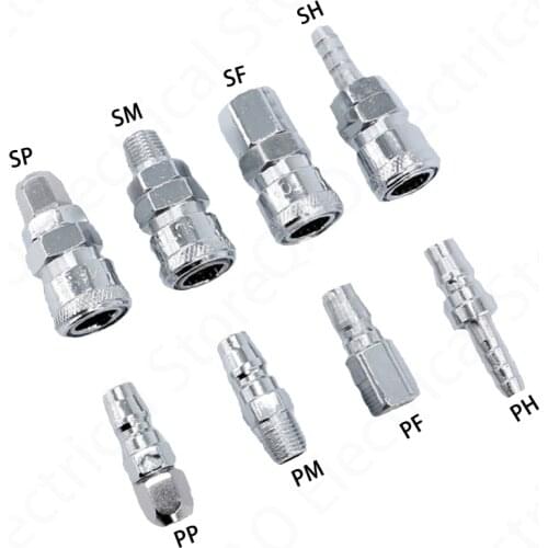 Join Hose SH20 PH20 SM20 PM20 SP20 PP20 SF20 PF20 Pneumatic Air Compressor Hose Quick Coupler Plug Socket Connector 1.32Mpa