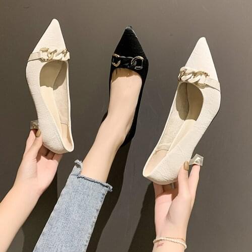Fine Heeled Shoes Pointed Pumps Shallow Mouth Sexy Sandals Slip On Clogs for Women 2021 Lace-Up Stiletto Toe Branded Crossdresse