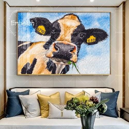 Embelish Cow Face On Farm Cute Animals HD Print Canvas Paintings For Living Roon Large Posters Modern Home Decor Wall Pictures
