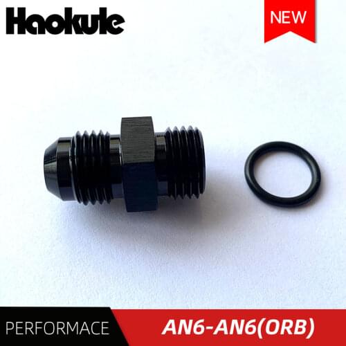 Performace Male ORB AN-6 6AN AN6(9/16-18) to AN6 Male FLARE Adapter With O-Ring FITTING BLACK AND BLUE