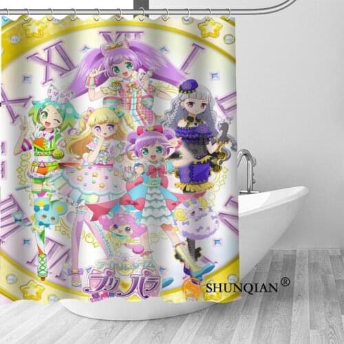 Pripara shion and sophie Bath Curtain 100% polyester Fabric Shower Curtain bathroom beautiful Bath decor Print your picture
