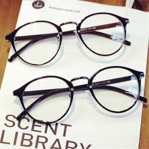 Womens Reading Glasses Female Transparent Vintage Round Eyeglasses Frame Men Computer Eyewear Men Oculos De Grau Femininos
