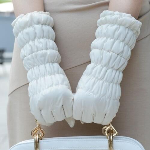 Womens Winter Gloves Thermal Fashion Thicken Autumn Winter Medium And Long Section Driving Coldproof Gloves W-88