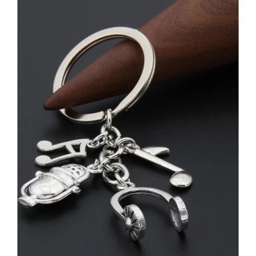 1Pc Music DJ Headset Keychain Guitar Musical Note Keyring Gifts for Men Women Gift Jewelry Diy Supplies E2581/E2773