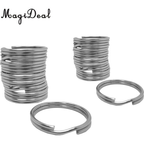 10 Pieces Durable Scuba Diving Stainless Steel Split Ring for Gear Attachment 22mm/30mm for Swimming Climbing Camping Accessory