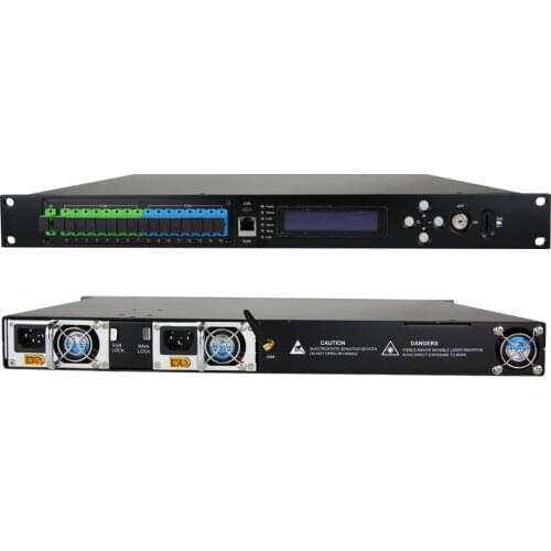 1U Series High Power ErYb Doped Fiber Amplifier 8-port 22db+WDM FTTH, FTTB, DBS, MMDS, FTTX pon optical network equipment