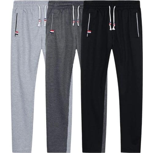 3pcs/lot Spring Summer Mens Pants Fashion Skinny Sweatpants Mens Joggers Striped Slim Fitted Pants Gyms Clothing Plus Size 6XL