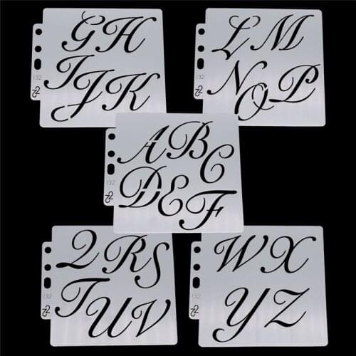 Swash Letters DIY Scrapbooking Layering Stencils Painting Coloring Embossing Decorative Template Pre-drawing Hollow Out Template