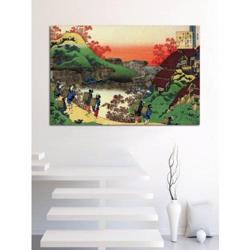 Asian japanese ancient peasants people daily life artwork Living Room home wall modern art decor print fabric poster YS16