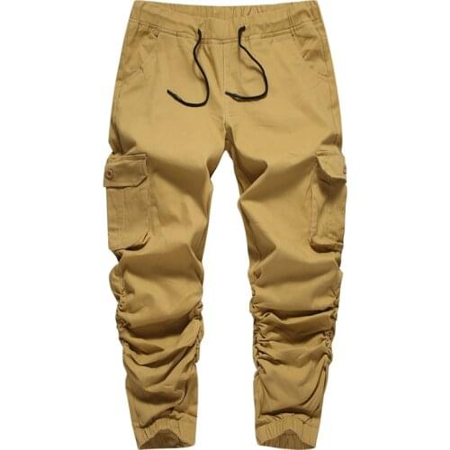 Pants Overalls Sweatpants Autumn Fashion Men Casual Loose Joggers Trousers Men Multi-Pocket Cotton Military Style Tactical Carg