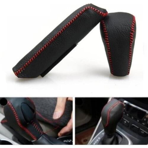 Automatic Gear Shift Knob Handbrake Genuine Leather Stitching Cover For Honda Civic 8th 2004-2010 car assessoires interior