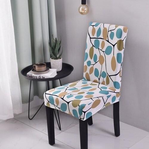 Universal size slip covers for chairs spandex simple style chair covers spandex elastic printing dining chair slipcover