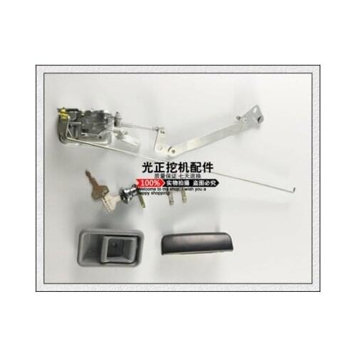 Excavator parts 200-6E/8 door lock Cab door lock assembly lock block inner handle and outer handle