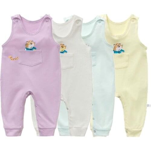 2019 Baby Boy Rompers Summer Baby Girl Jumpsuits Cotton Roupas Bebe Newborn Infant Clothing Solid Color Kids Sleeveless Romper
