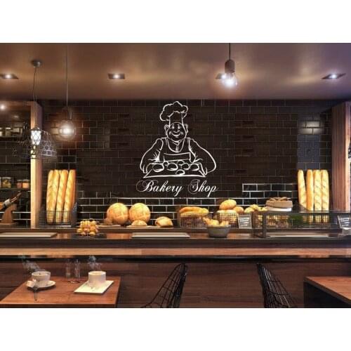 Bakery Shop wall decal bakery wall sticker vinyl Waterproof removable art mural window decor HJ1293