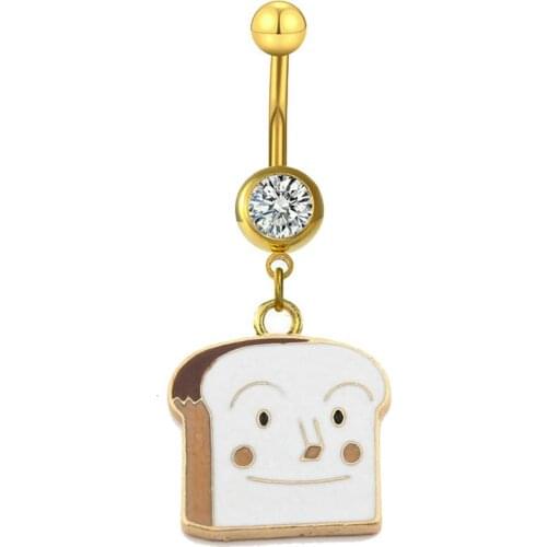 1PC Cute Toast Belly Ring Sexy Trendy Bread Belly Button Ring Piercing Ombligo New Arrival