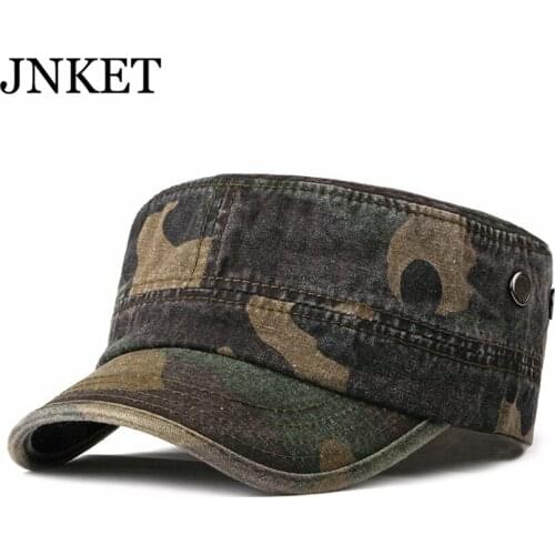 JNKET New Fashion Men Flat Cap Camouflage Army Cap Sunhat Outdoor Sports Cap Summer Hat Adjustable Hat Casquette