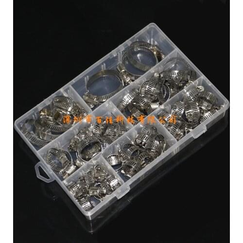 60pcs7 specifications stainless steel hoop ring box 8-38MM American throat hoop ring clamp hoop combination