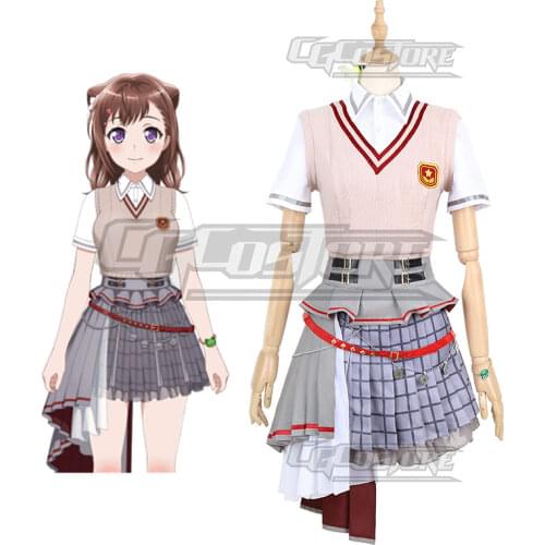 Cosplay Costume Anime Bang Dream! Toyama Kasumi Poppin'Party Dresses Christmas Halloween Free shipping CG888CZH