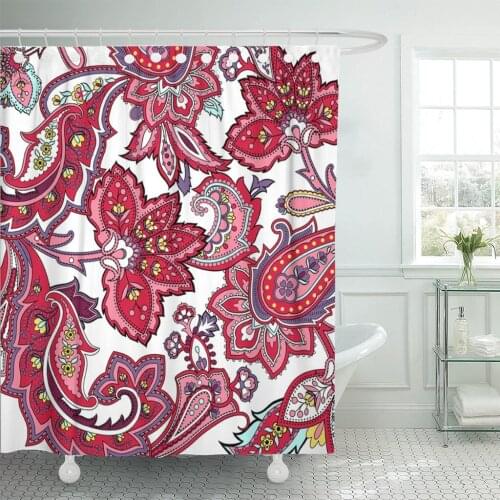 Pattern Multicolor Paisley Abstract Bandanna Carpet Floral Luxury Shower Curtain Waterproof Polyester 72 x 78 inches Set