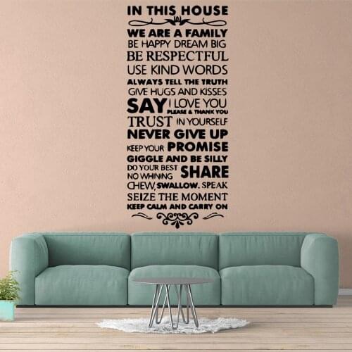 Beauty IN THIS HOUSE SPANISH Text Self Adhesive Vinyl Wallpaper For Living Room Bedroom Decal Creative Stickers