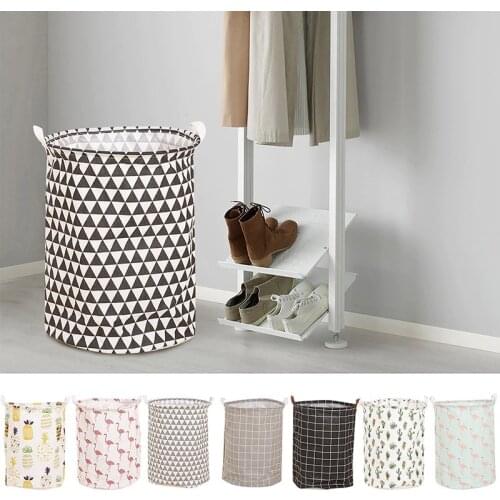 Round Foldable Fabric Floor Stall Dirty Clothes Hamper Clothing Storage Basket Toy Storage Bag Household